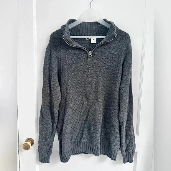 Max Moretti Quarter Zip Cable Knit Grey Sweater - Picture 3 of 3